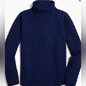 J. Crew Navy Quilted Turtleneck